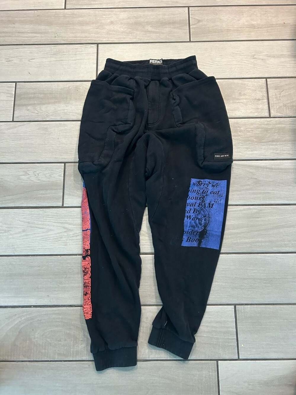 Perks and Mini P.A.M. Embroidered Poetry Book Sweatpants